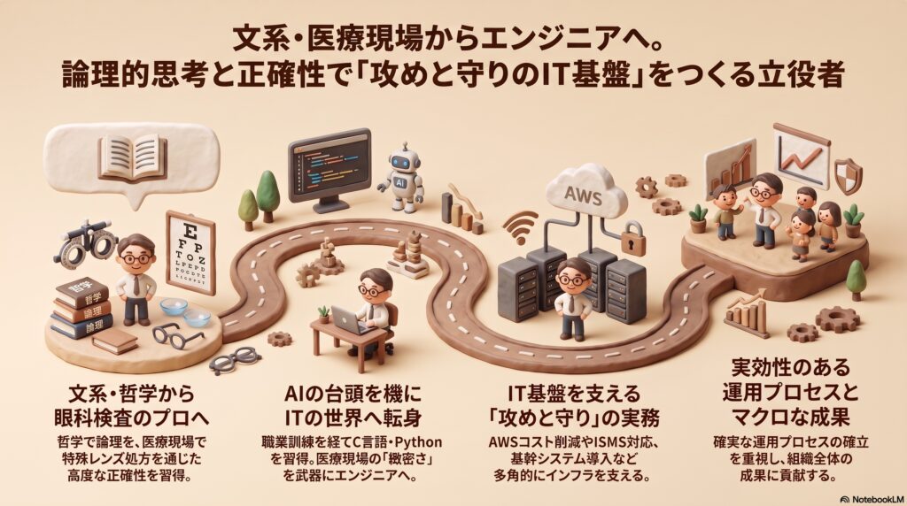 文系・医療現場からITエンジニアへのキャリアロードマップとスキルインフォグラフィック